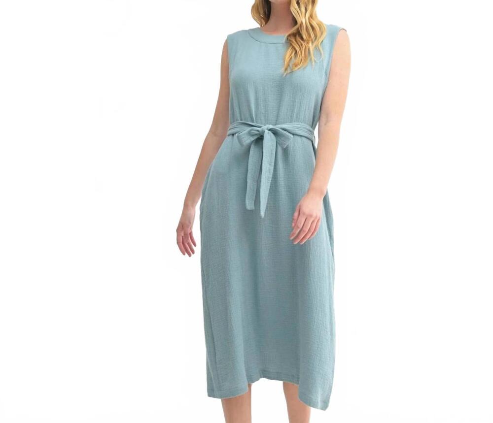 NEW FUN 2 FUN gauze midi dress in blue